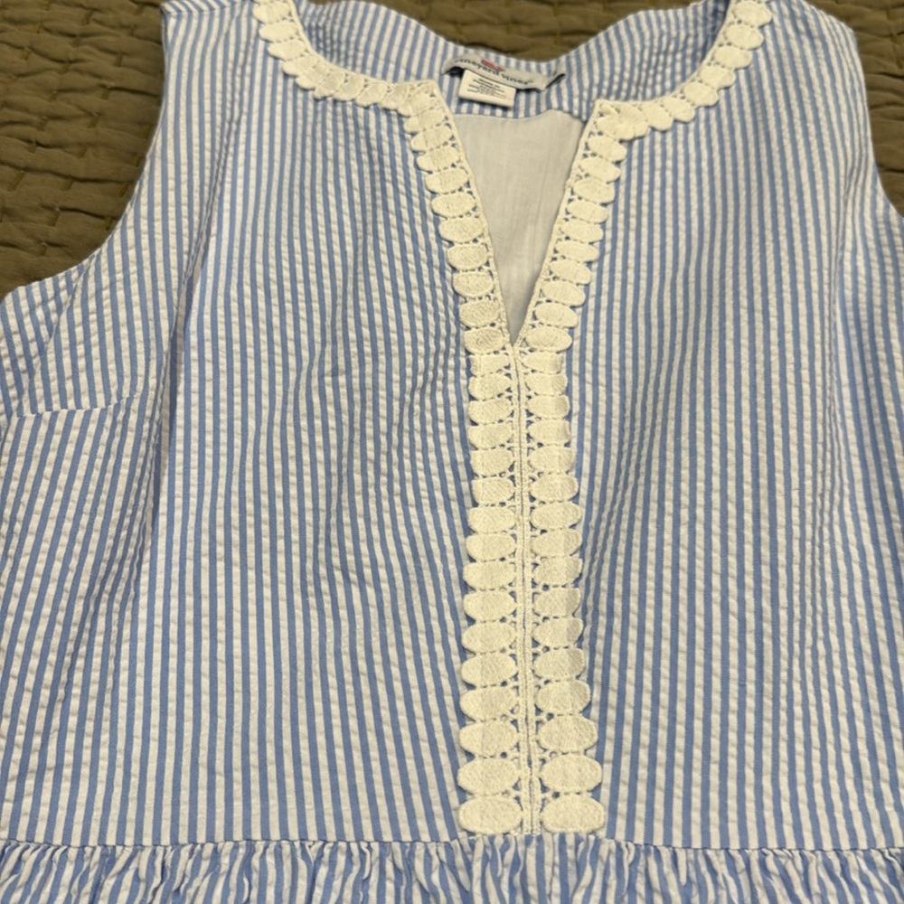 Vineyard Vines Blue and White Sleeveless Sundress - Picture 5 of 6